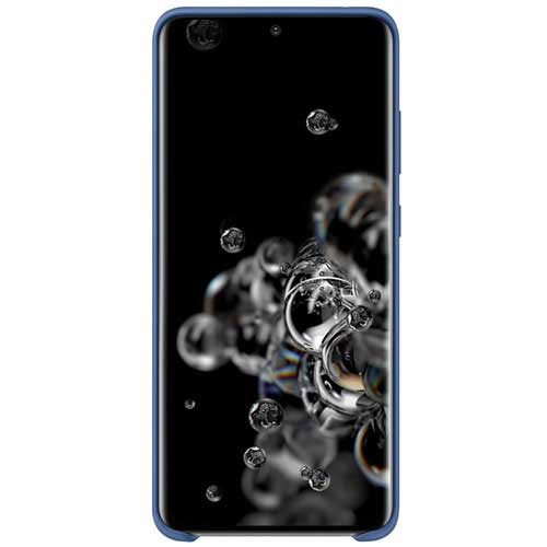 Чехол для Galaxy S20 Ultra накладка (бампер) Samsung Silicone Cover темно-синий