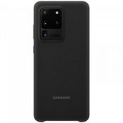 Чехол для Galaxy S20 Ultra накладка (бампер) Samsung Silicone Cover черный - фото
