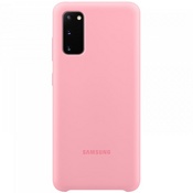 Чехол для Galaxy S20 накладка (бампер) Samsung Silicone Cover розовый - фото