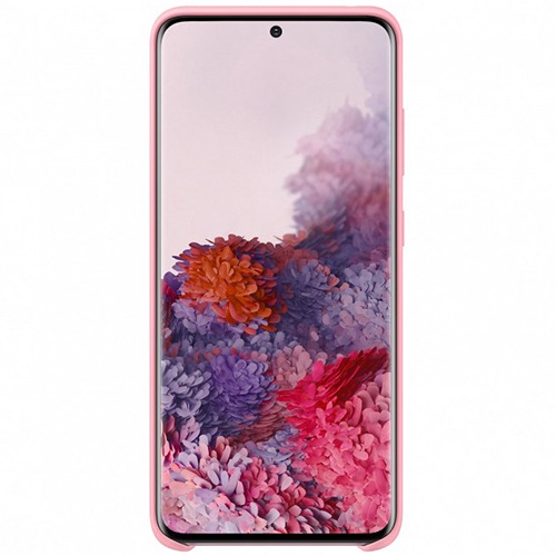 Чехол для Galaxy S20 накладка (бампер) Samsung Silicone Cover розовый