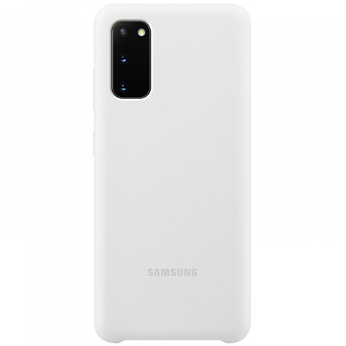 Чехол для Galaxy S20 накладка (бампер) Samsung Silicone Cover белый