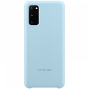 Чехол для Galaxy S20 накладка (бампер) Samsung Silicone Cover небесно-голубой - фото