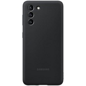 Чехол для Galaxy S21+ накладка (бампер) Samsung Silicone Cover черный - фото