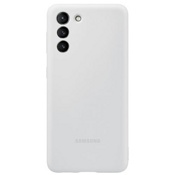Чехол для Galaxy S21+ накладка (бампер) Samsung Silicone Cover светло-серый - фото