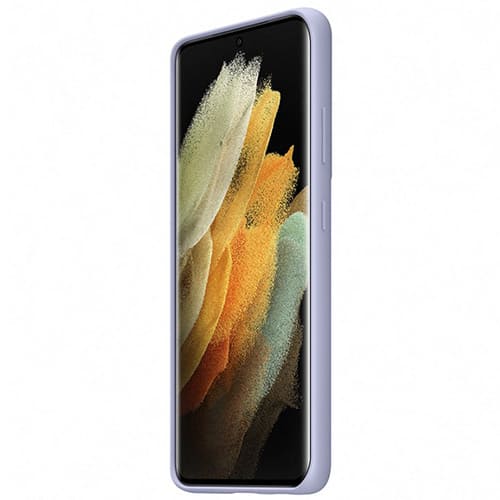 Чехол для Galaxy S21 Ultra накладка (бампер) Samsung Silicone Cover фиолетовый