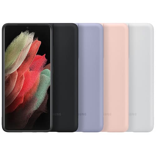 Чехол для Galaxy S21 Ultra накладка (бампер) Samsung Silicone Cover розовый