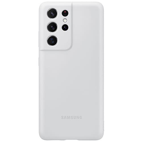 Чехол для Galaxy S21 Ultra накладка (бампер) Samsung Silicone Cover светло-серый
