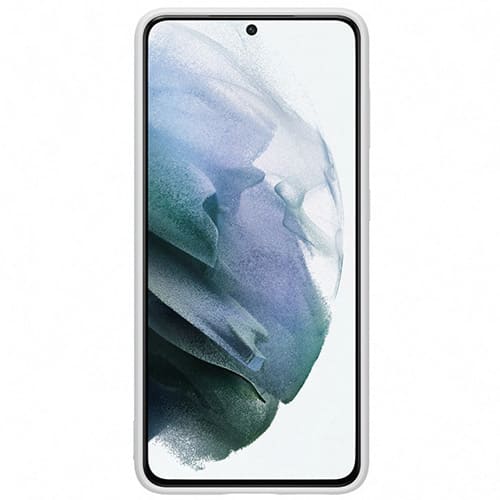 Чехол для Galaxy S21 накладка (бампер) Samsung Silicone Cover светло-серый