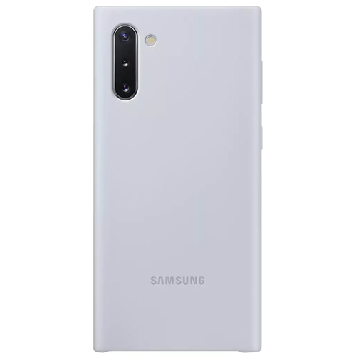 Чехол для Galaxy Note 10 накладка (бампер) Samsung Silicone Cover серебристый