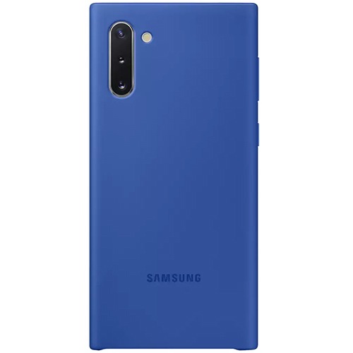 Чехол для Galaxy Note 10 накладка (бампер) Samsung Silicone Cover синий