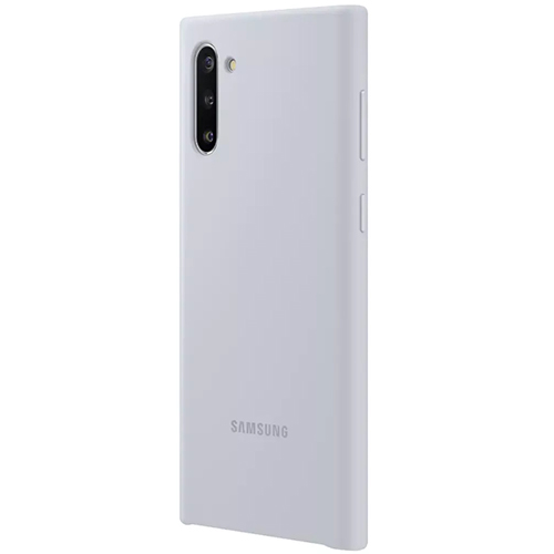 Чехол для Galaxy Note 10 накладка (бампер) Samsung Silicone Cover серебристый