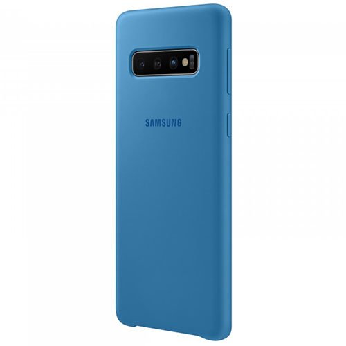 Чехол для Galaxy S10 накладка (бампер) Samsung Silicone Cover голубой