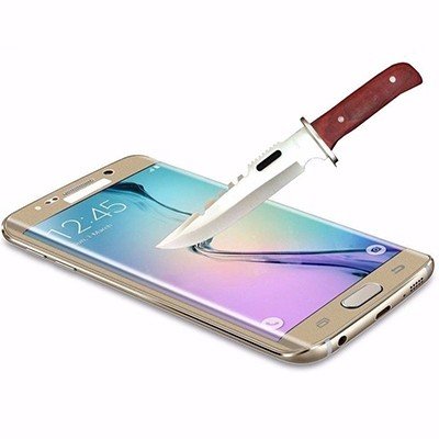 Защитное стекло Tempered Glass 3D на экран для Samsung Galaxy S7 edge противоударное золотое