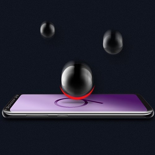 Защитное стекло 3D для Samsung Galaxy S9 Bilvis полноэкранное черное 100% клеющая основа