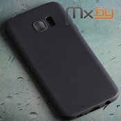 Чехол для Samsung Galaxy S7 edge накладка (бампер) силиконовый черный матовый - фото