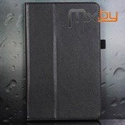 Чехол для Samsung Galaxy Tab E 9.6 кожаный книга черный  - фото