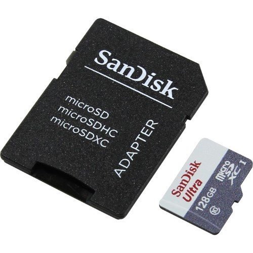 Карта памяти SanDisk Ultra microSDHC 128GB (SDSQUNS-128G-GN6TA) + SD адаптер 