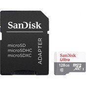 Карта памяти SanDisk Ultra microSDHC 128GB (SDSQUNS-128G-GN6TA) + SD адаптер - фото