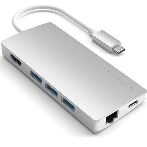 Мультипереходник Satechi USB Portable Aluminum Multi- adapter V2 (ST-TCMA2S) Серебристый - фото2