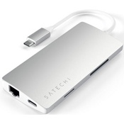Мультипереходник Satechi USB Portable Aluminum Multi- adapter V2 (ST-TCMA2S) Серебристый - фото