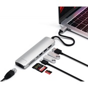 USB-хаб Satechi USB-C Slim Multi-Port Adapter (ST-UCSMA3S) Серебристый - фото