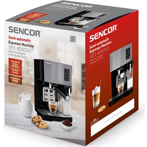 Рожковая помповая кофеварка Sencor SES 4050SS (Серый)