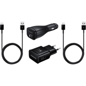 Комплект зарядных устройств Samsung CЗУ + АЗУ + USB Type-C (Черный) - фото
