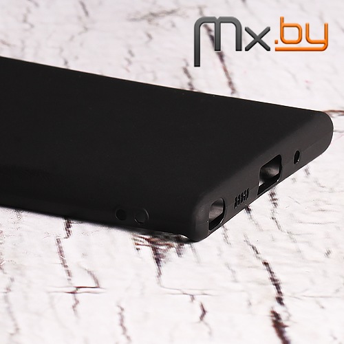 Чехол для Samsung Galaxy Note 10 накладка (бампер) силиконовый черный матовый 