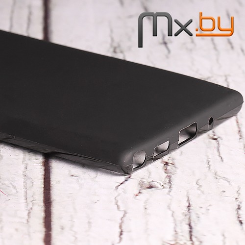 Чехол для Samsung Galaxy Note 10+ накладка (бампер) силиконовый черный матовый 