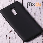 Чехол для Xiaomi Pocophone F1 накладка (бампер) силиконовый черный матовый - фото