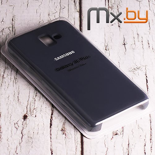 Чехол для Samsung Galaxy J6+ 2018 накладка (бампер) Silicone Case темно-синий