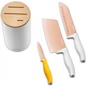 Набор ножей с подставкой Xiaomi Solista Solo Titanium-Plated Rose Gold Cutter (4 предметов)  - фото