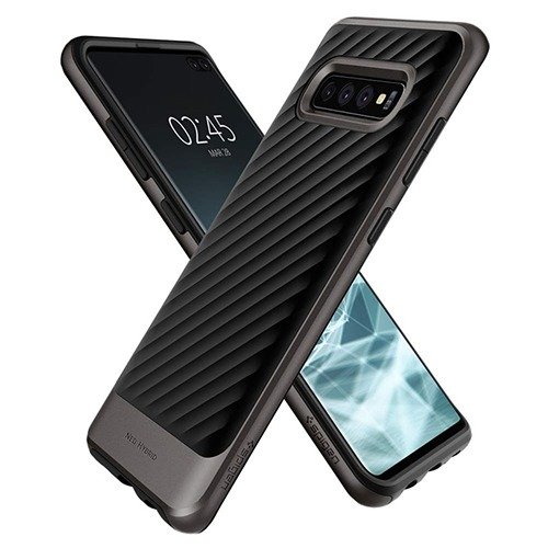 Чехол для Samsung Galaxy S10 накладка (бампер) Spigen Neo Hybrid стальной