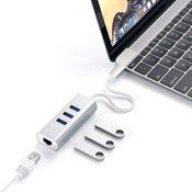 USB-хаб Satechi Aluminum Type-C 2-in-1 (Серебристый) - фото