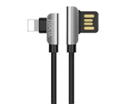 USB кабель Hoco U42 Exquisite Steel Lightning, длина 1,2 метра (Черный) - фото