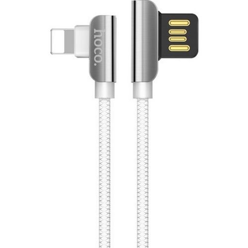 USB кабель Hoco U42 Exquisite Steel Lightning, длина 1,2 метра (Белый) - фото