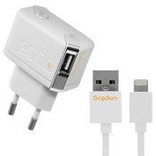 Зарядное устройство Unplug Travel 2A  2 USB + кабель Lightning для Apple - фото