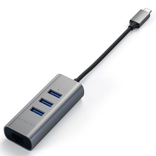 USB-хаб Satechi Aluminum Type-C 2-in-1 (Темно-серый) ST-TC2N1USB31AS