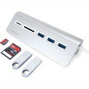 USB-хаб и картридер Satechi Type-C Aluminum USB 3.0 (Серебристый) ST-TCHCRS - фото