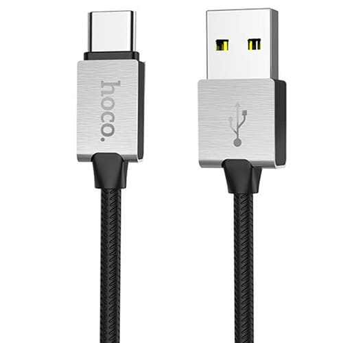 USB Кабель Hoco U49 Refined Steel Type-C 1,2 метра (Черный)