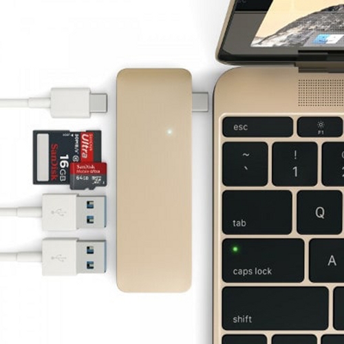 USB-хаб Satechi Combo Hub 3 in 1 USB Type-C (Золотой) B019PHF9UO