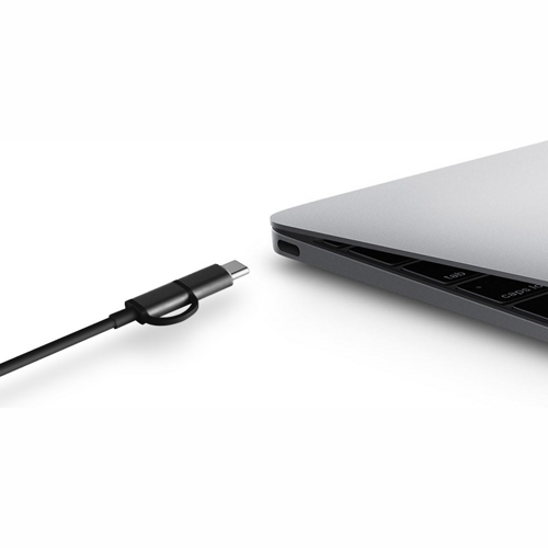 USB кабель ZMI 2 в 1 Type-C + MicroUSB для зарядки и синхронизации, длина 1 метр (Черный)