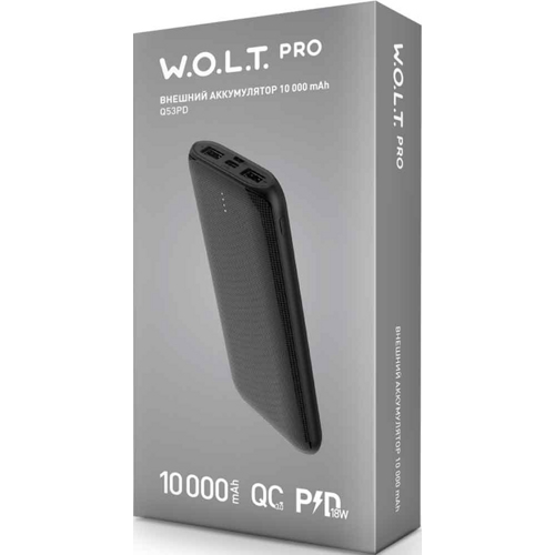 Аккумулятор внешний W.O.L.T. Q53PD 10000 mAh (Черный) 