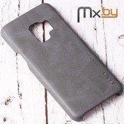 Чехол для Samsung Galaxy S9 накладка (бампер) кожаный X-level Vintage серый - фото