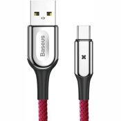USB кабель Baseus X-shaped Light Cable для зарядки и синхронизации Type-С, длина 1 метр (Красный) - фото