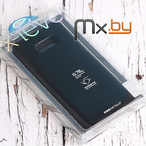Чехол для Samsung Galaxy S8+ накладка (бампер) силиконовый X-level AntiSlip черный глянцевый