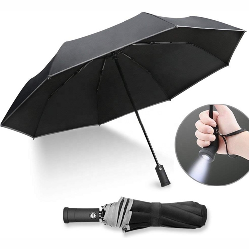 Зонт Xiaomi 90 Points со светодиодным фонариком Auto Umbrella With LED (Черный) - фото3