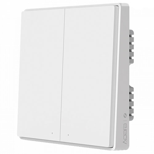 Умный выключатель Aqara Smart Wall Switch D1 двойной встраиваемый без нулевой линии (Белый)