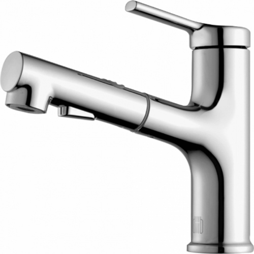 Смеситель с душем для раковины dIIIb Extracting Faucet (Короткий) Серебристый