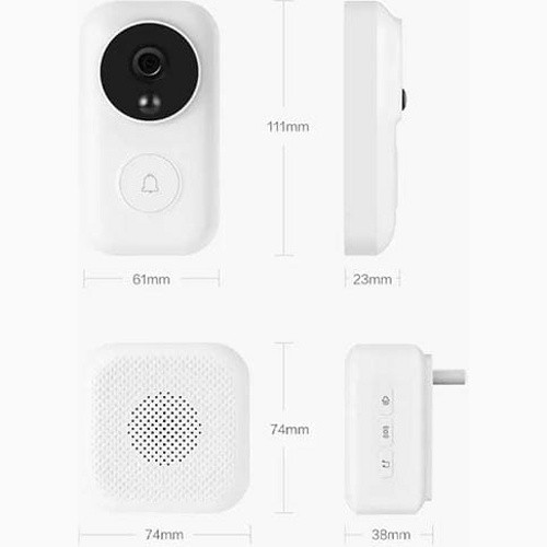 Умный дверной звонок Ding Zero Intelligent Video Doorbell E3 (Белый)